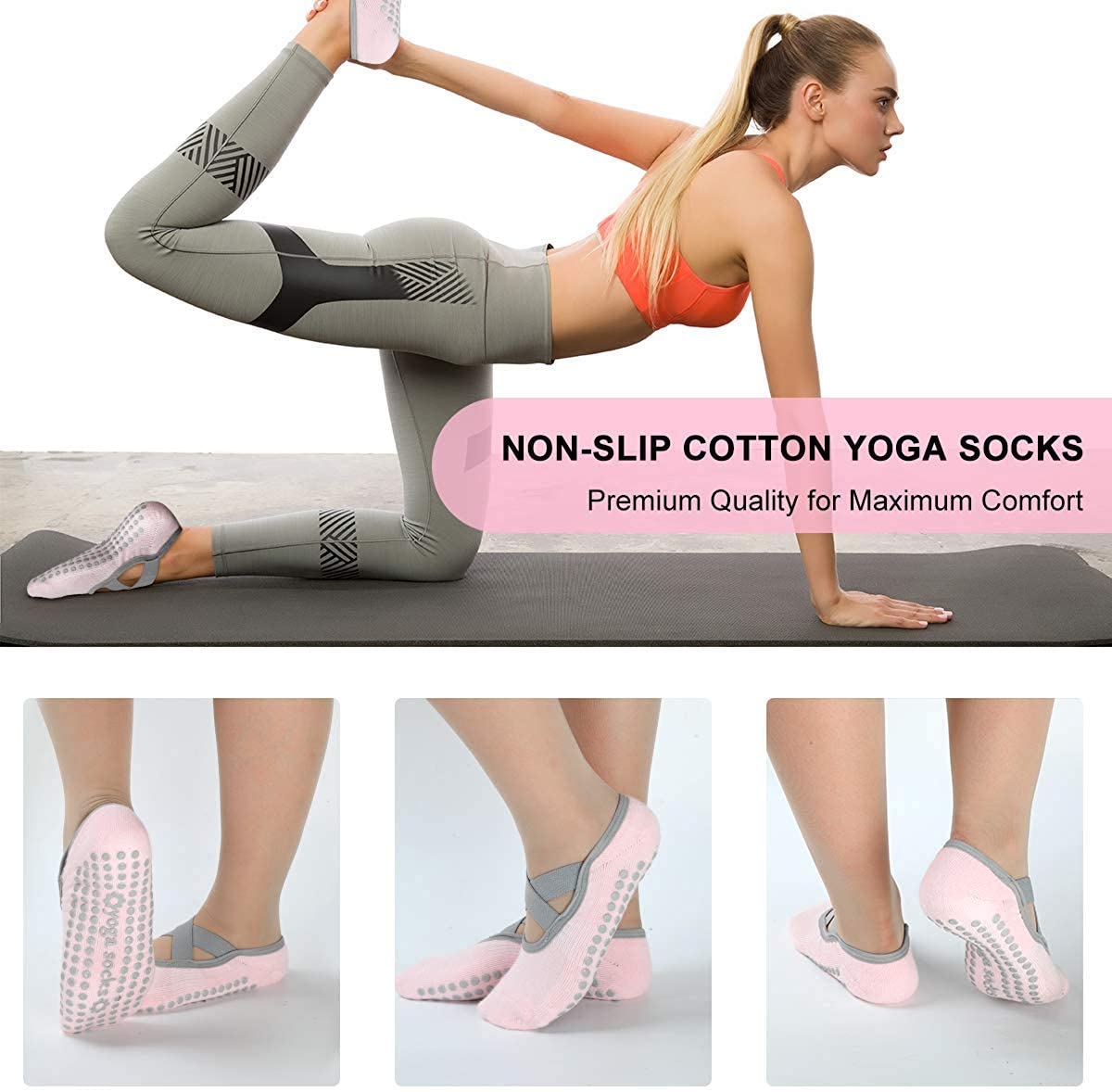 COMBO de Calcetines antideslizantes y Zapatos para Yoga y Pilates